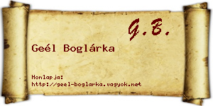 Geél Boglárka névjegykártya