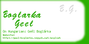 boglarka geel business card
